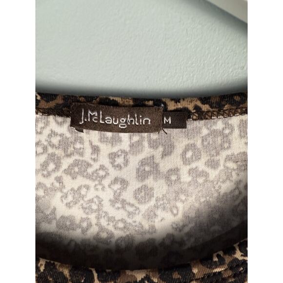 J McLaughlin Womens Top Sz M Catalina Cloth Animal Print 3/4 Sleeve Mob Wife - Picture 3 of 7